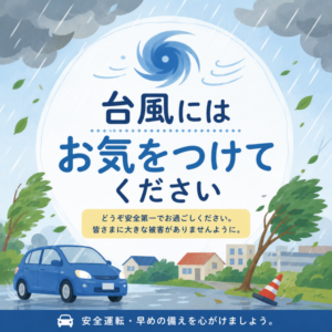 台風接近中。どうぞ安全第一でお過ごしください。
